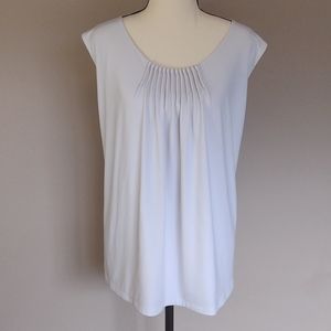 Kasper White Pleated Tank